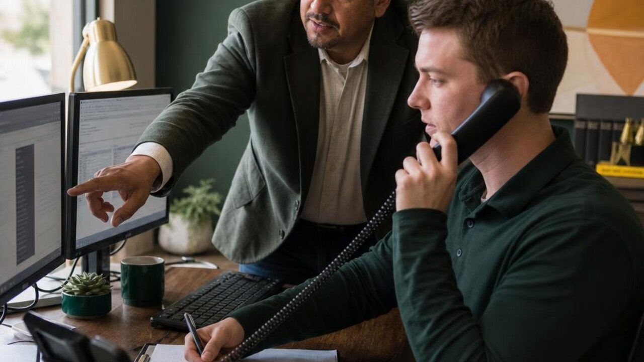 Approachable small law firm team actively working together on the law firm intake process: from first call to signed client