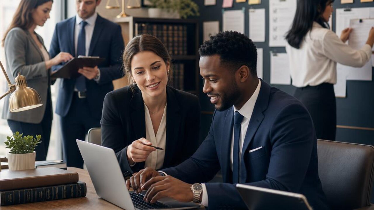 Approachable small law firm team actively working together on law firm systems and technology: what belongs in your physical plant