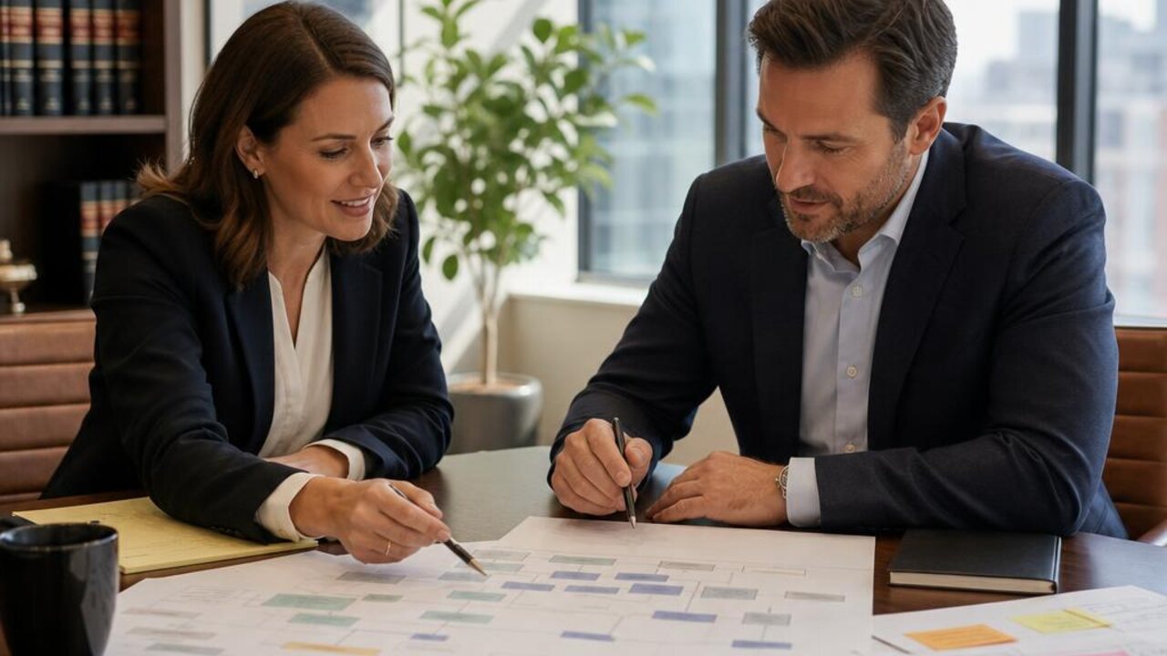Approachable small law firm team actively working together on how to design law firm roles before you hire